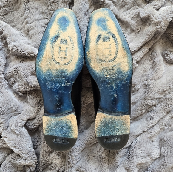 Harris Handmade Italian Black Leather Loafers Men's Size 11 - Picture 5 of 9